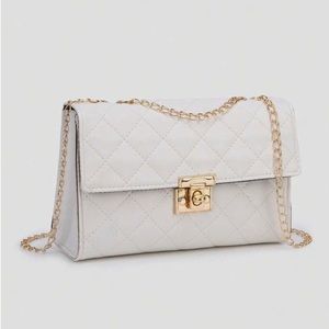 Quilted Twist Lock Flap Square Bag